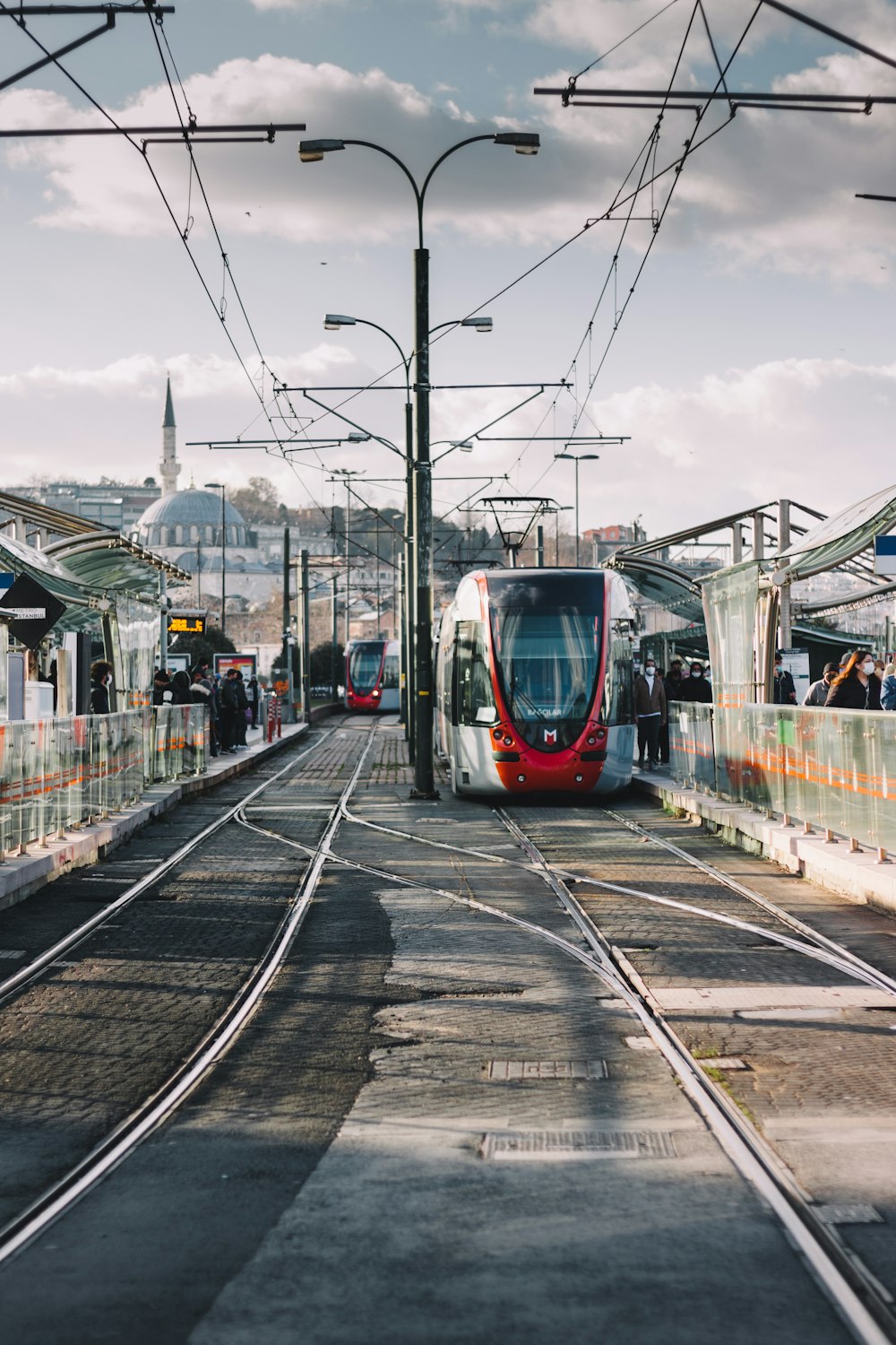 a train on the railway tracks