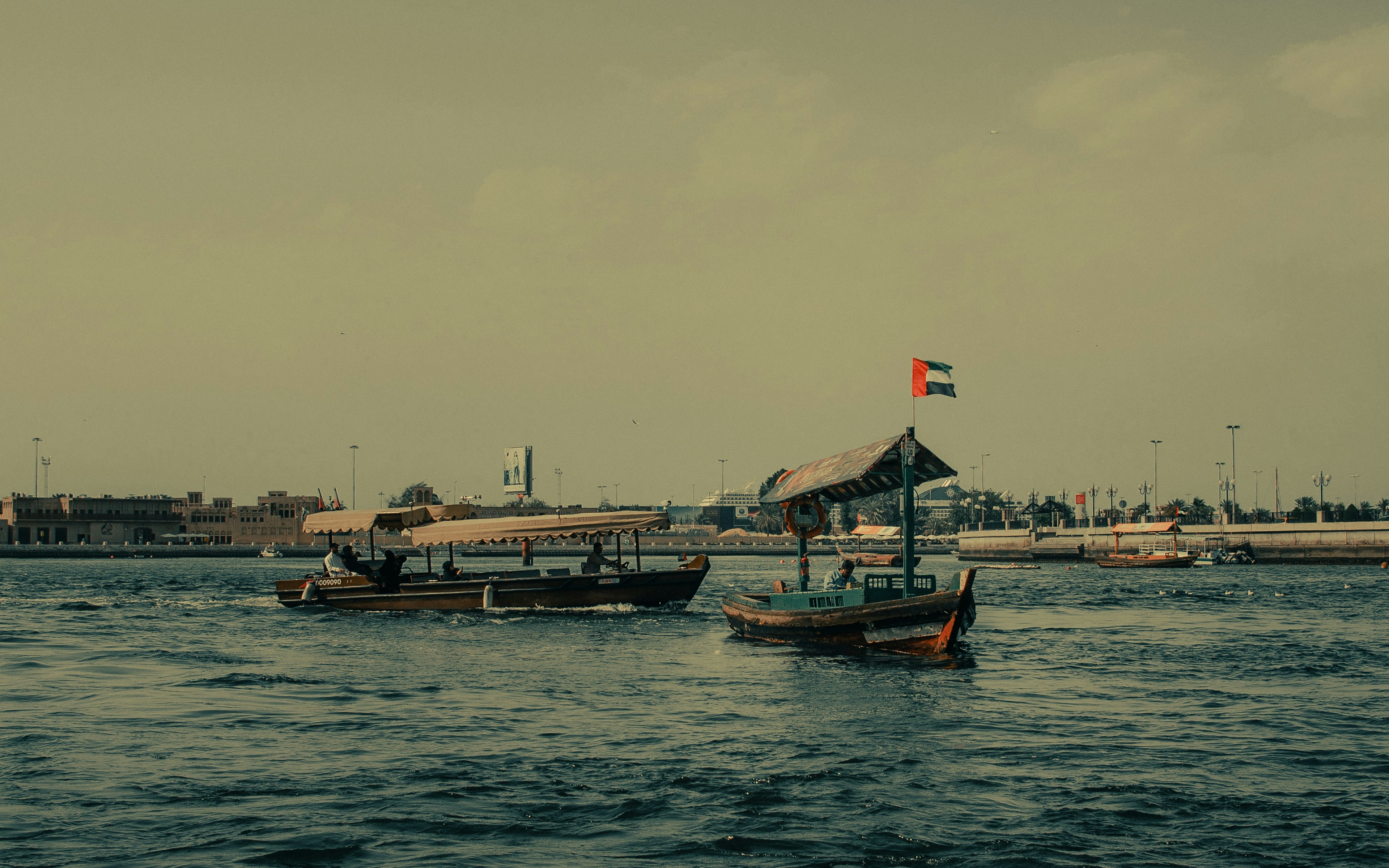 a couple of boats in the water