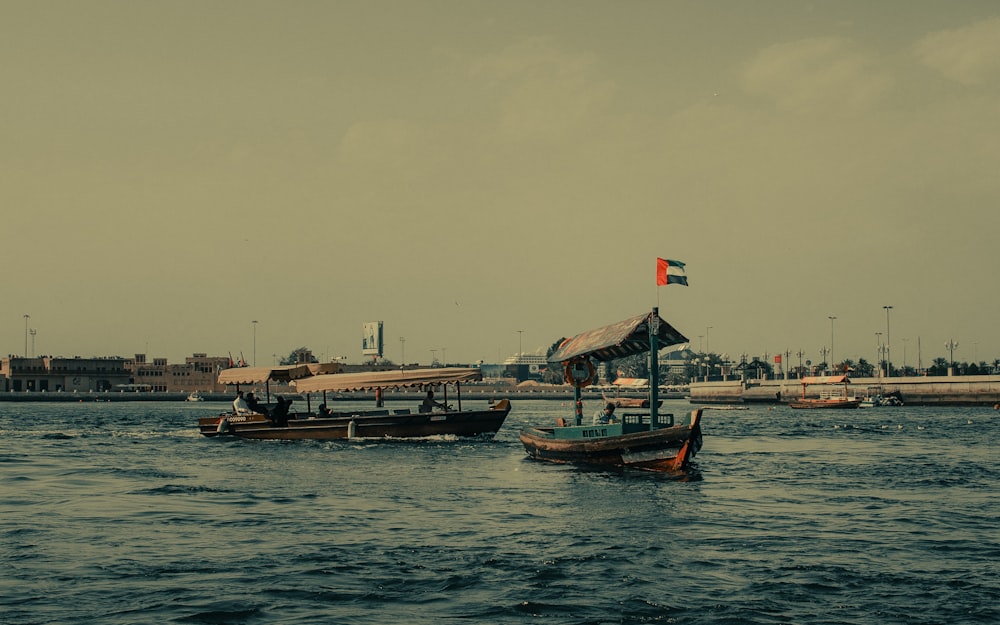 a couple of boats in the water