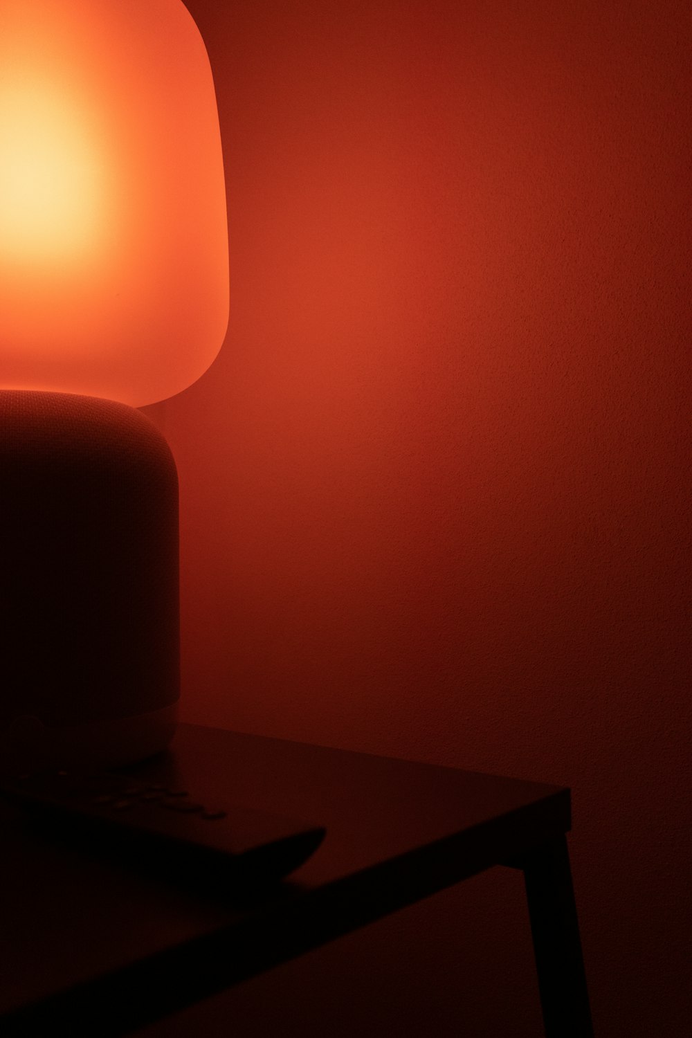 a lamp on a table