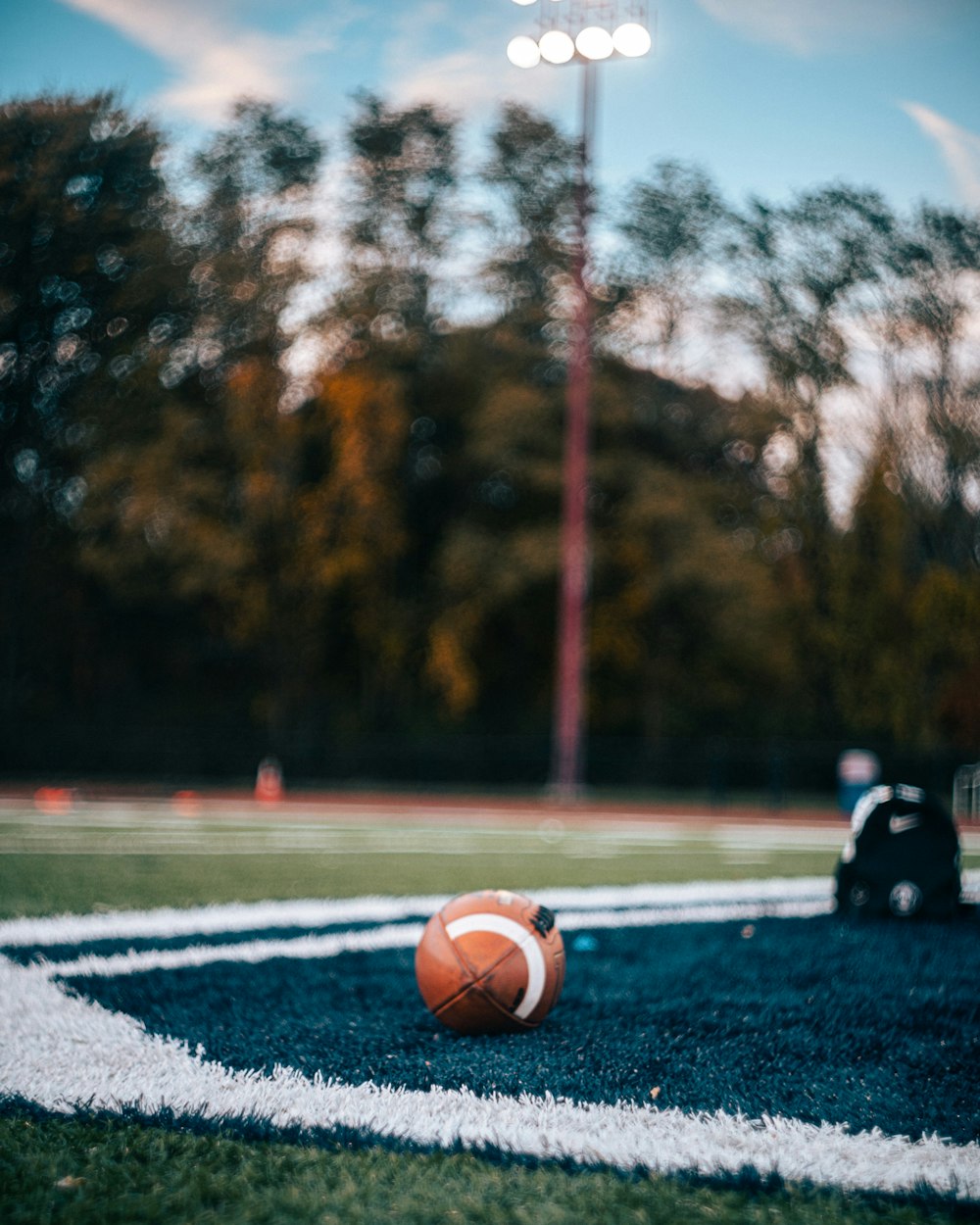 a football on a football field