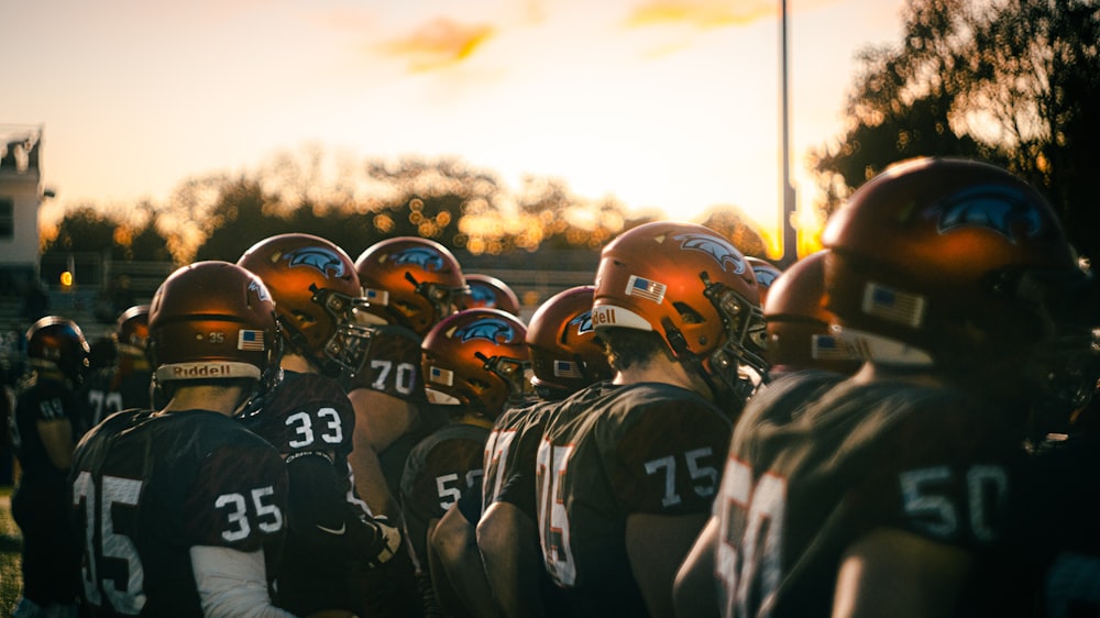 a group of football players