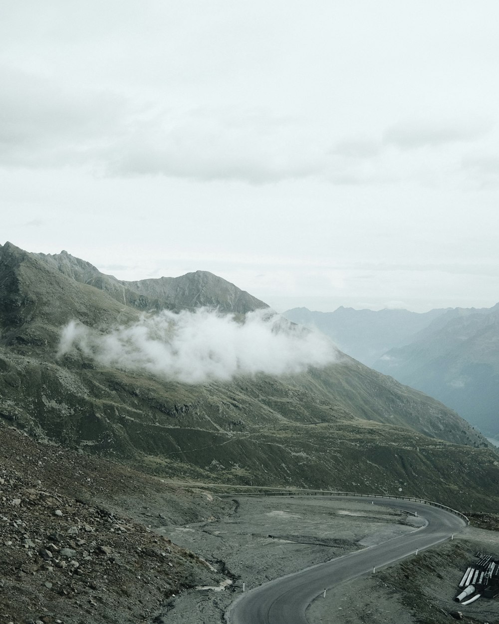 a road going through a valley