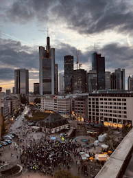 a city with tall buildings
