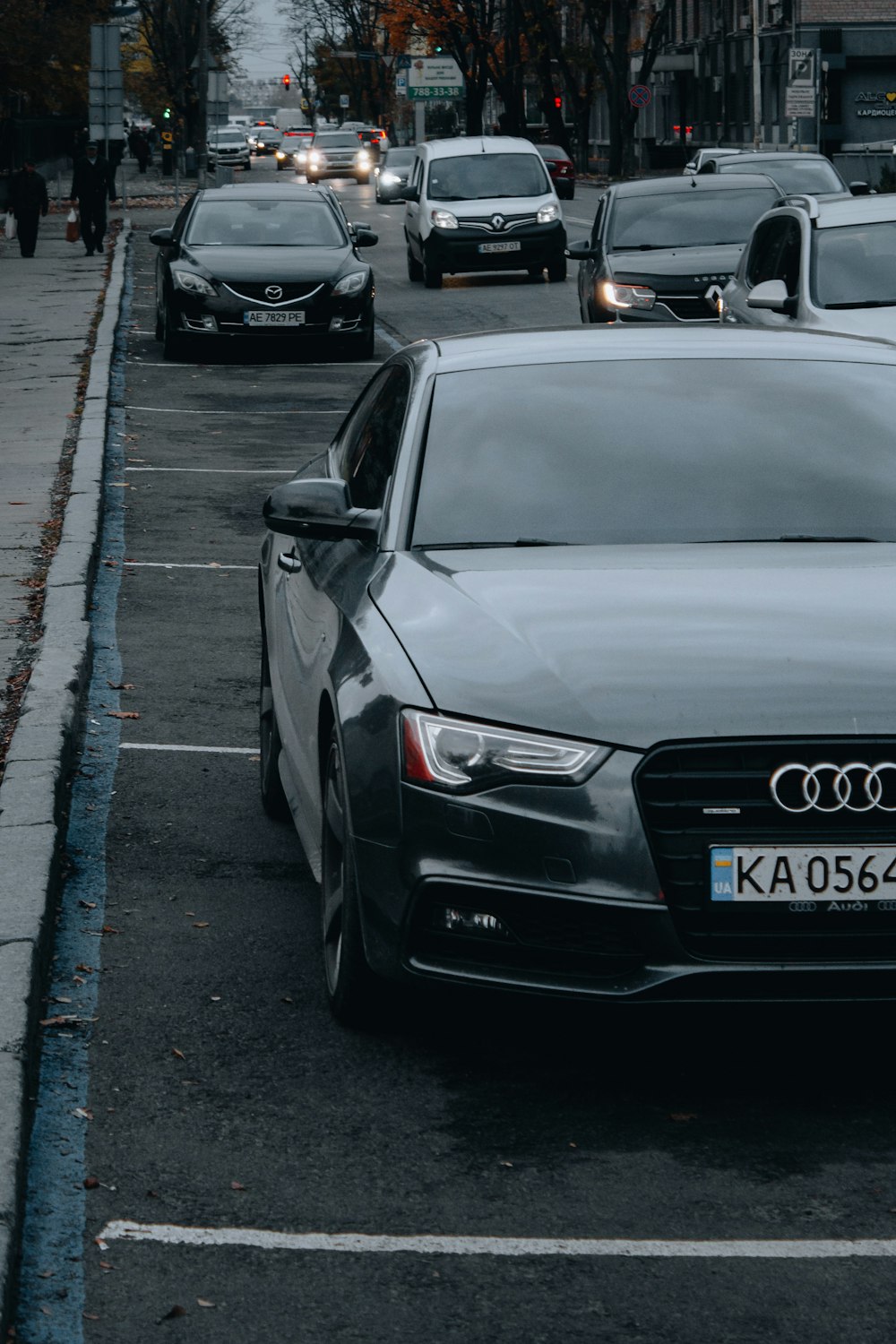 a group of cars on a street