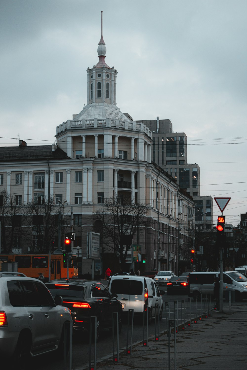 a large building with a tower