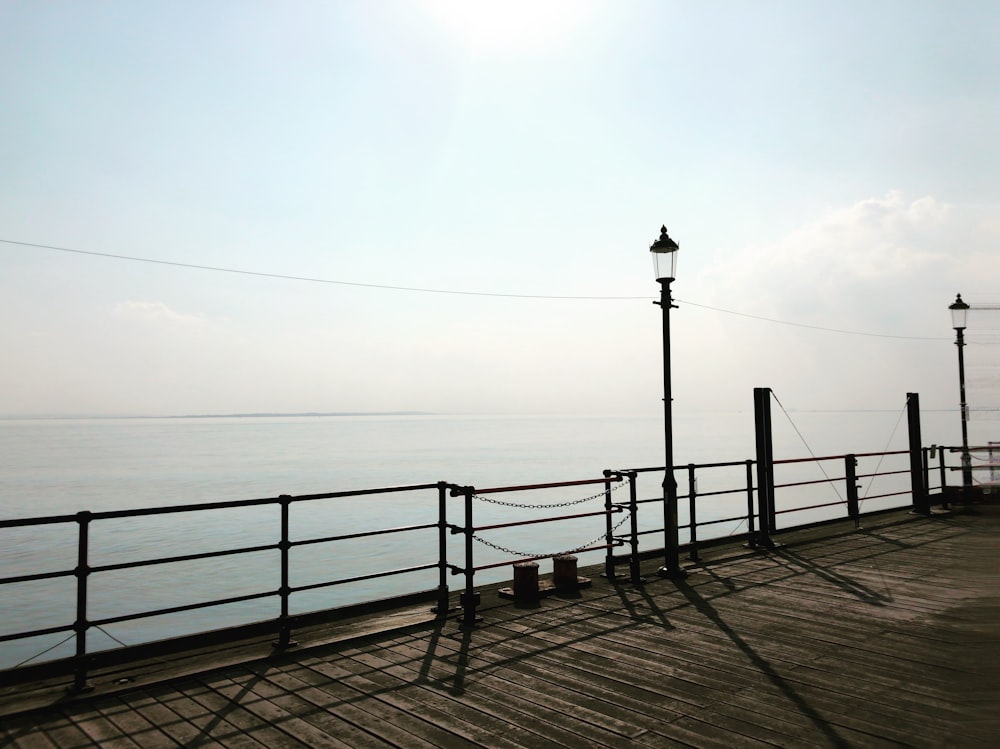 a wooden walkway over water