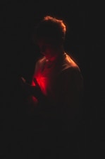 a person with a light in their head