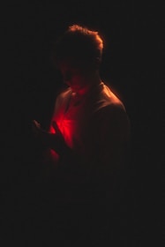 a person with a light in their head