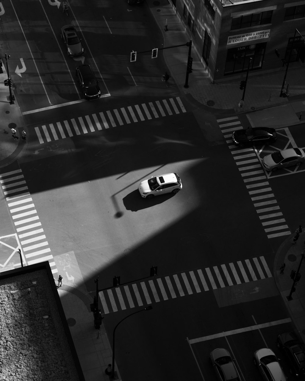 a high angle view of cars on a road