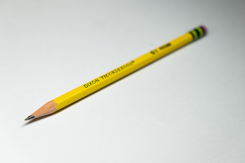 a pencil with a yellow tip