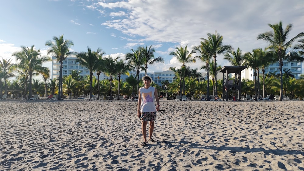 a person standing on a beach