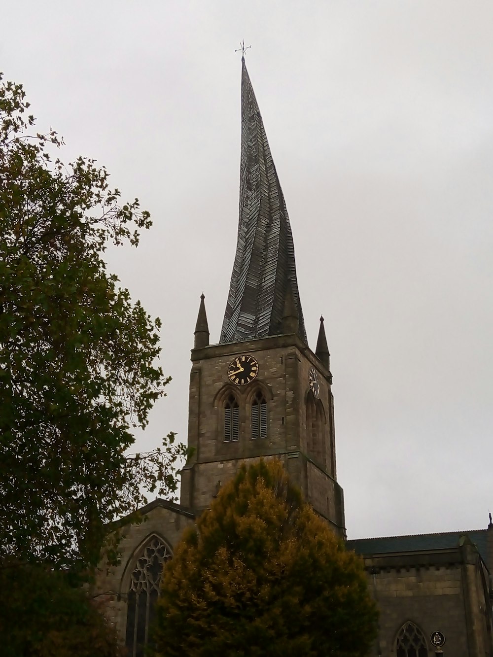 a clock on Church of St Mary and All Saints, Chesterfield
