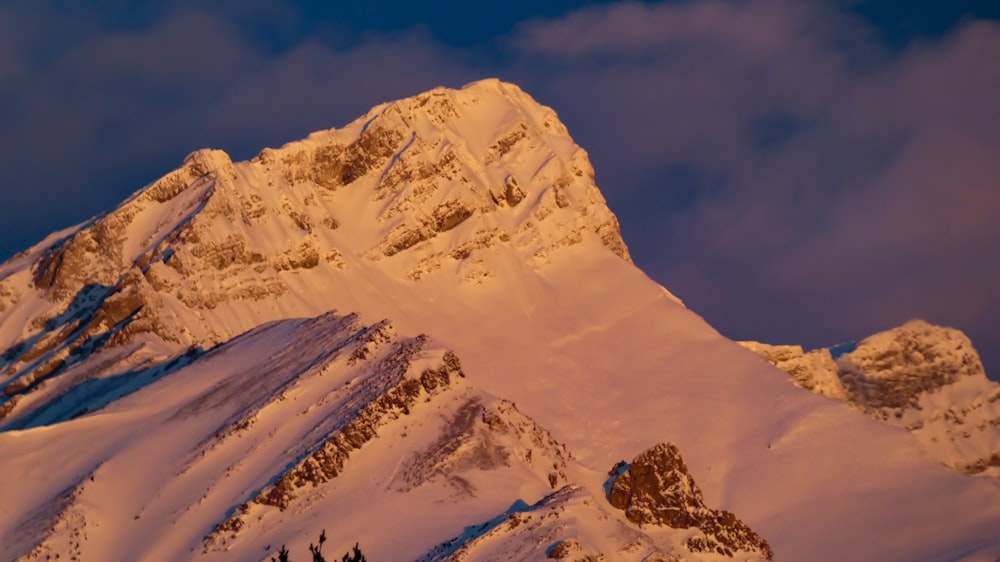 a mountain with snow