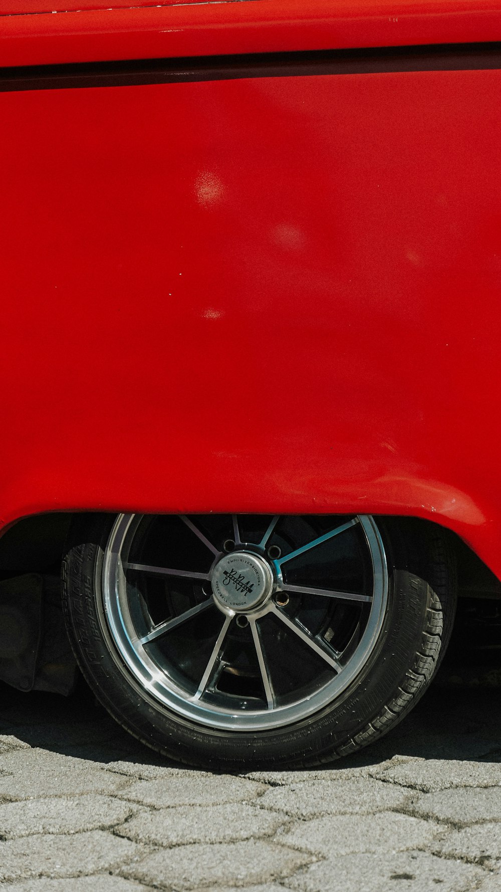 a close up of a car tire