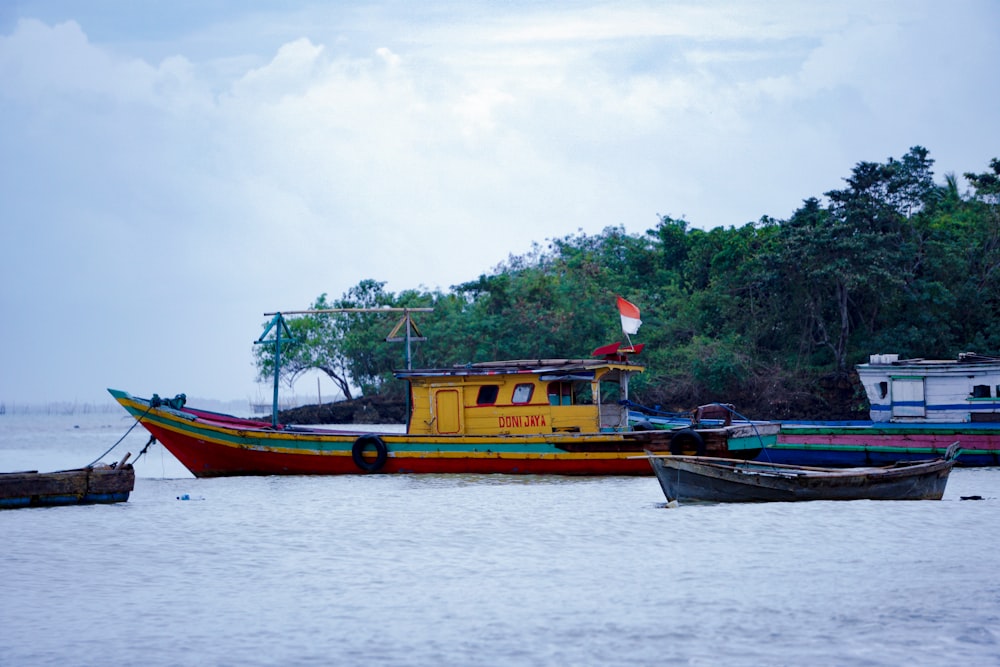 boats are parked in the water