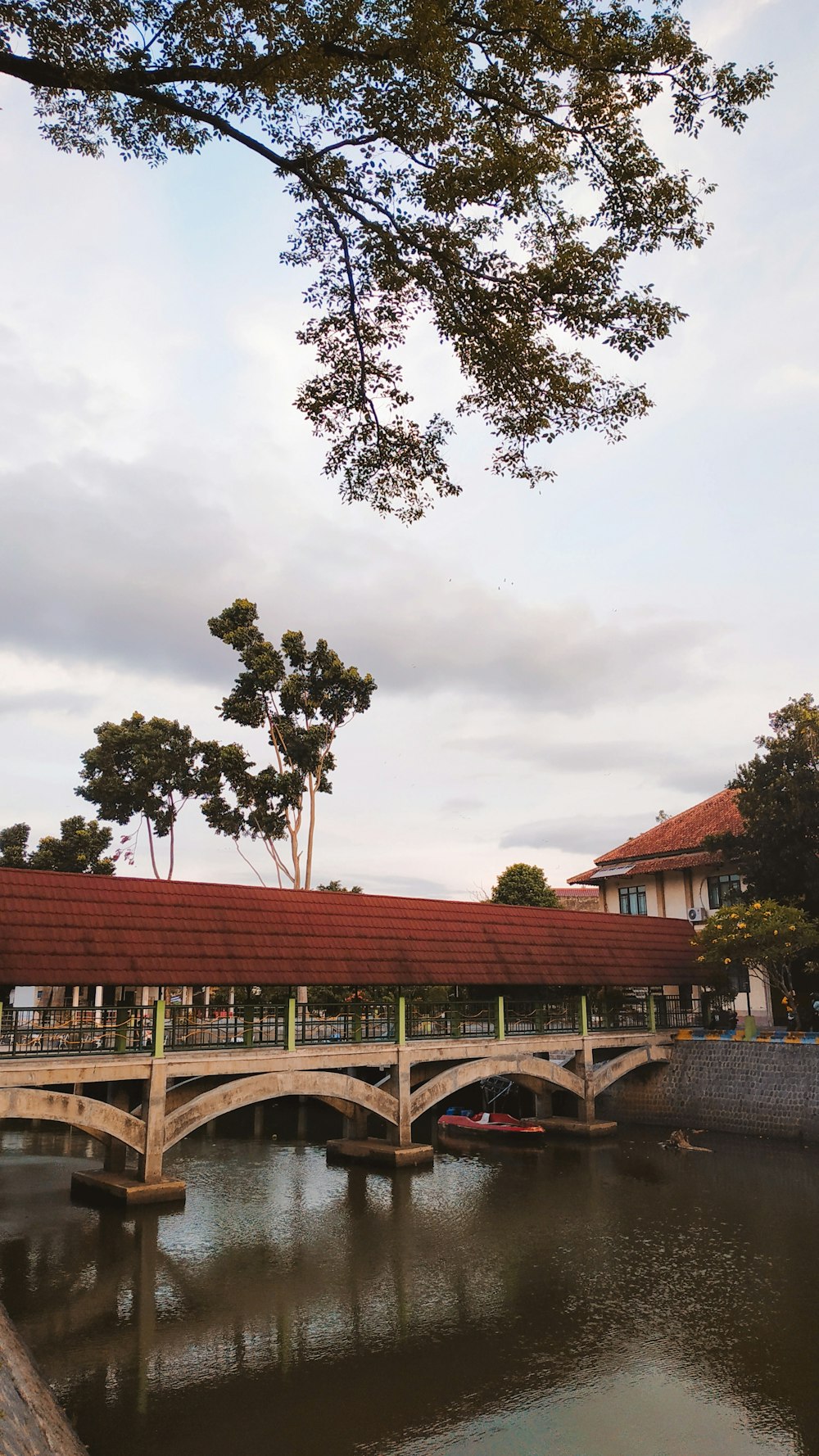 a bridge over a river