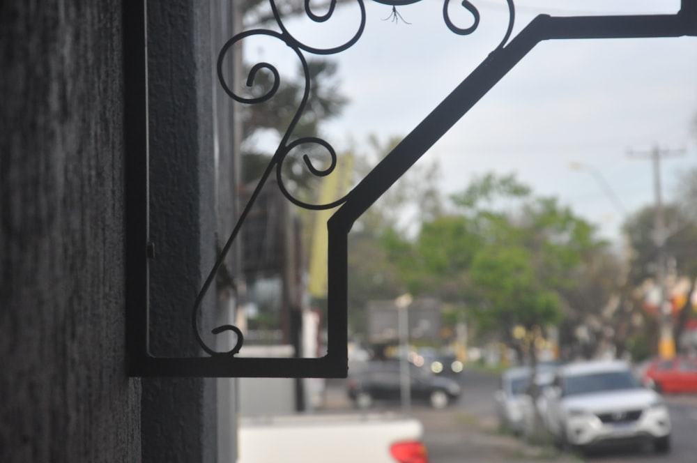 a street view through a window