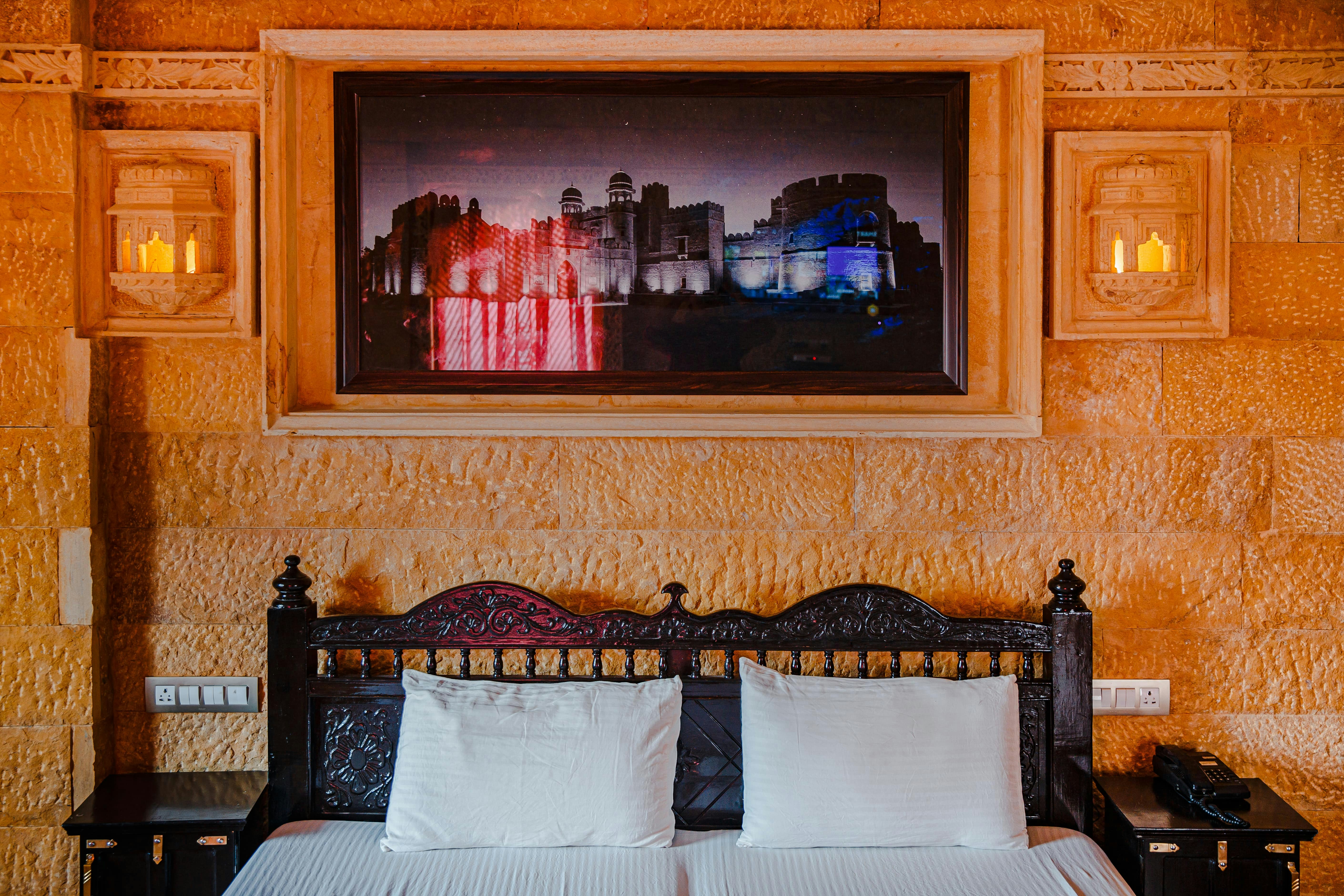 Relish your holidays with absolute comfort in the royal heritage environment. Pick your phone and dial 9414150150 to book your stay at the most luxurious and heritage hotel at Jaisalmer: Hotel Lal Garh Fort and Palace. Enjoy staying in Super Deluxe rooms and a roof top Cafe served with delicious food with a direct view to Jaisalmer Fort and a swimming pool to give your body a gift of calmness. Book a comfortable and luxurious stay right now. Call us now at +91 9414150150 or +91-8949198625