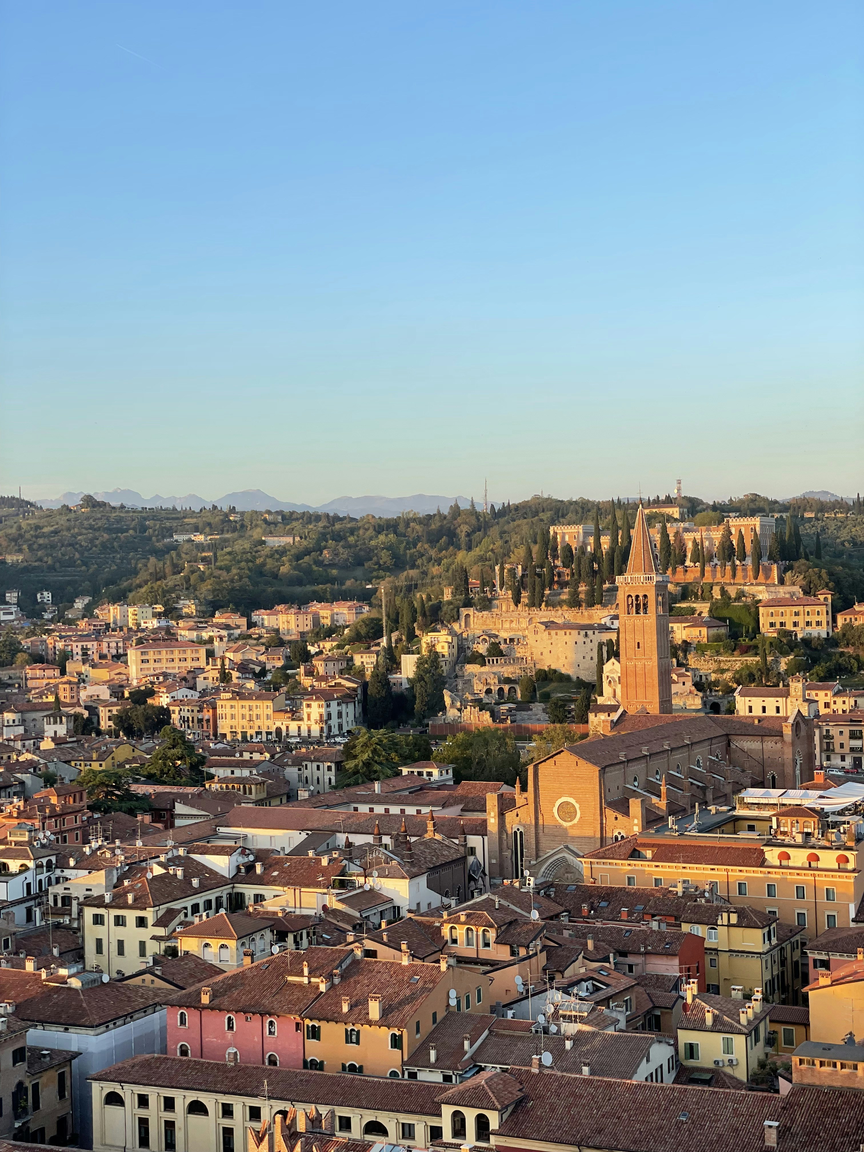 Sunset from Lamberti's Tower in the city center of Verona