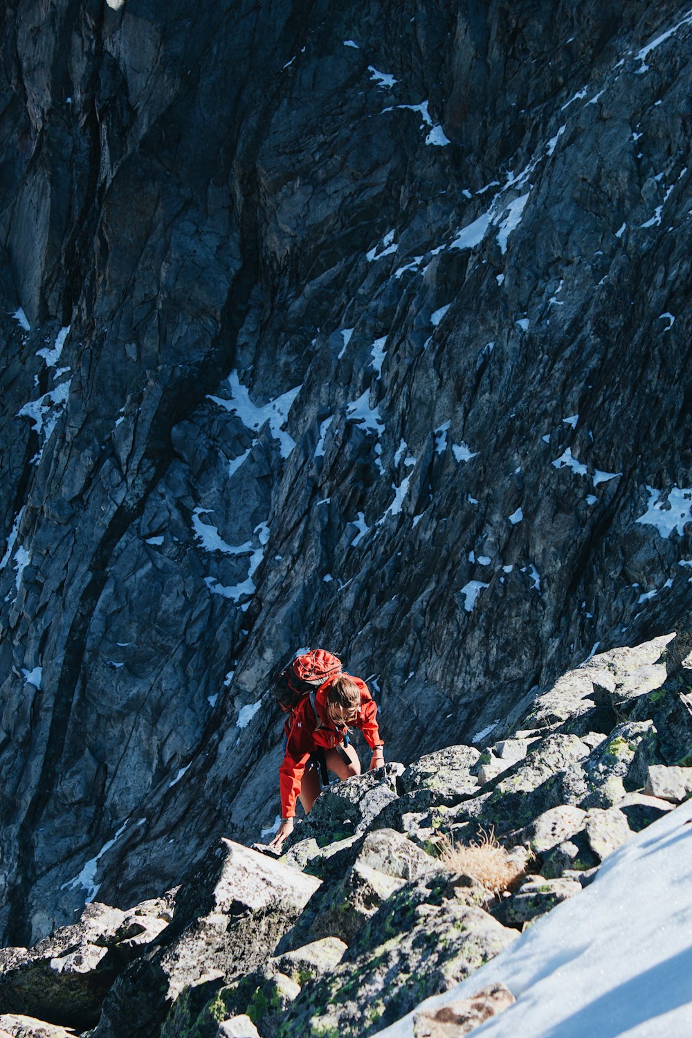 a person climbing a mountain