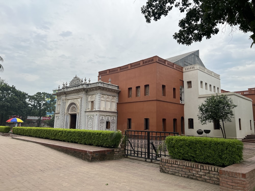 a large building with a gate