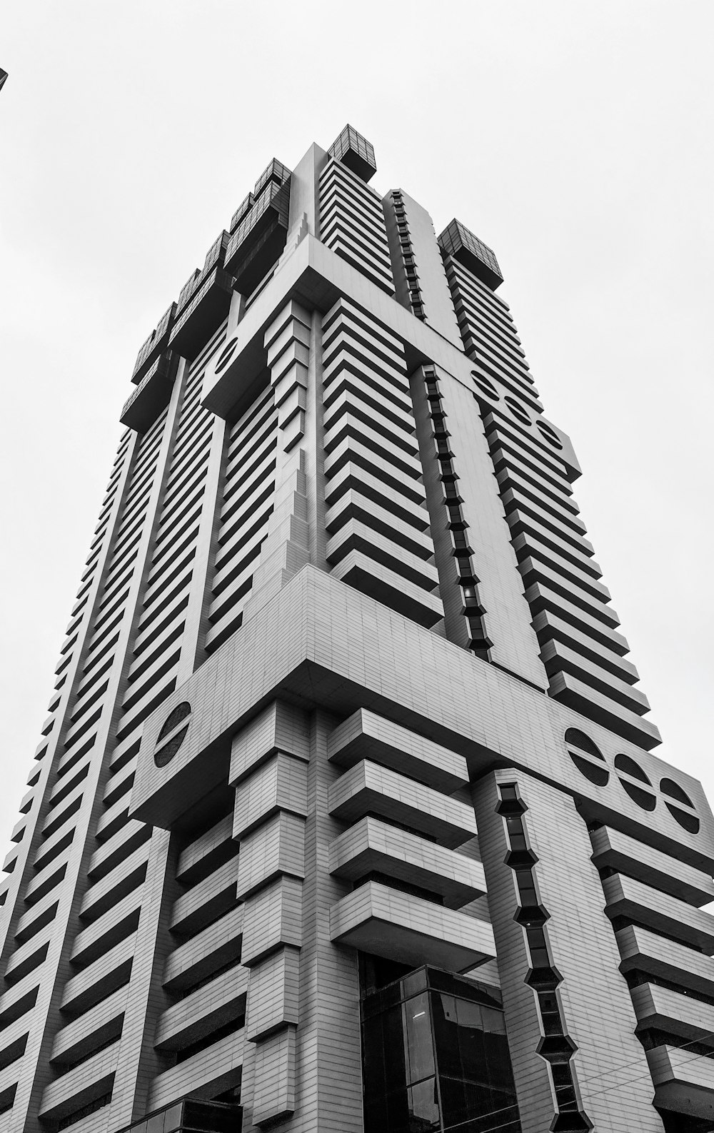 a tall building with a sign on it