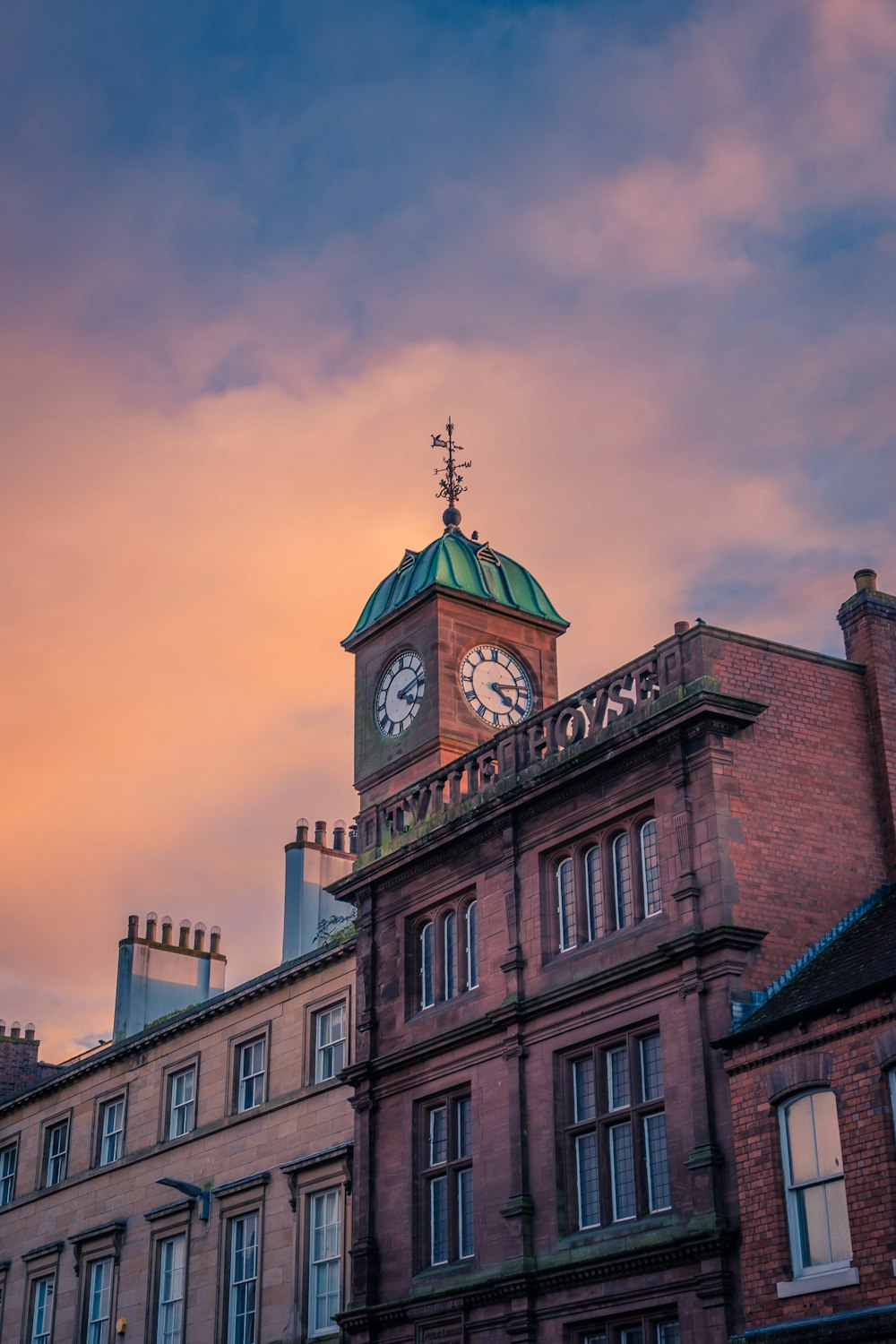 a clock tower on top of a building