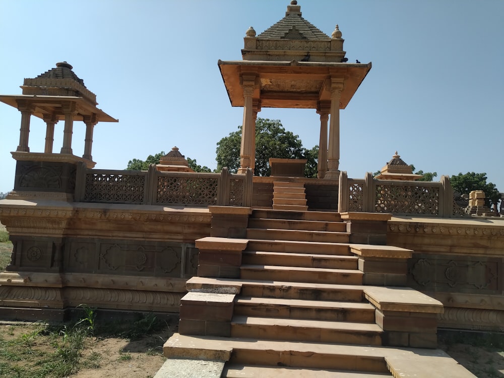 a large stone structure with stairs