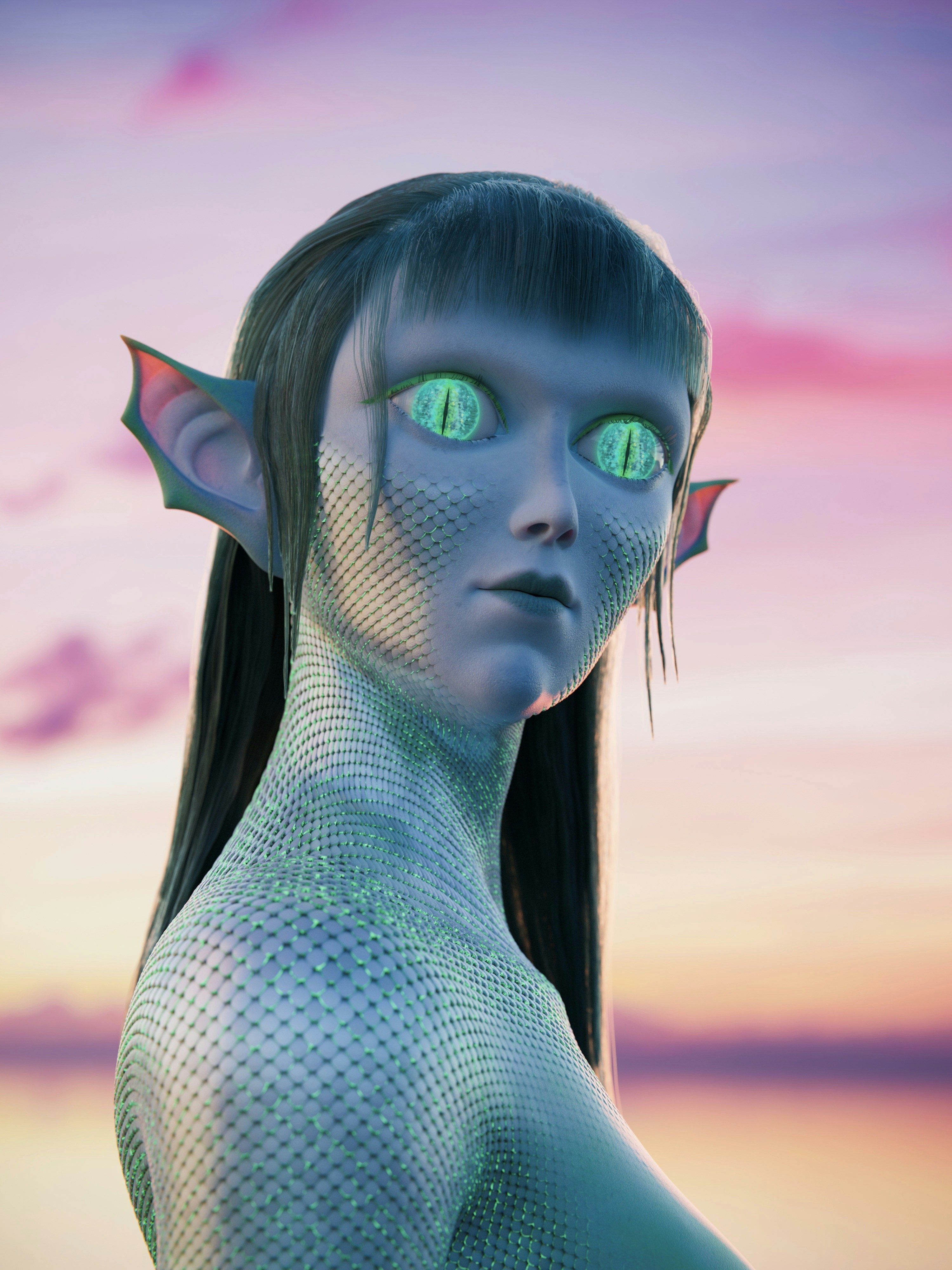 Una persona con ojos verdes
