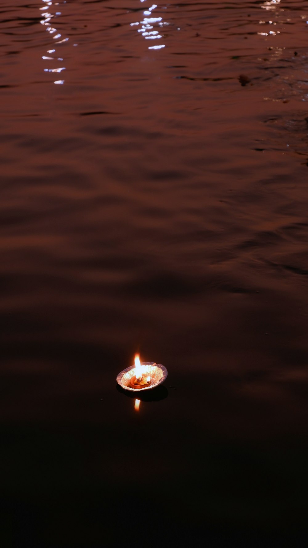 a fire floating in water