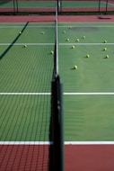 tennis balls on a court