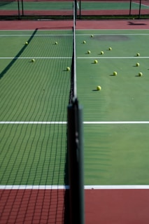 tennis balls on a court