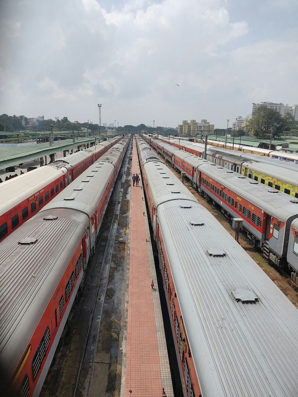 trains on the railway tracks