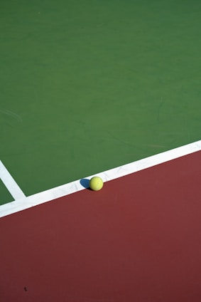 a tennis ball on a court