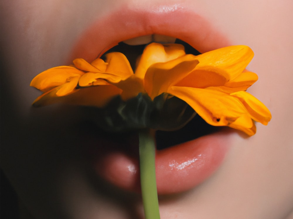 a hand holding a yellow flower