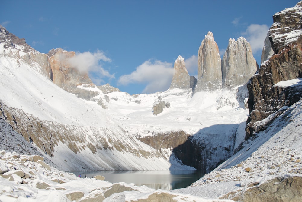 a snowy mountain landscape