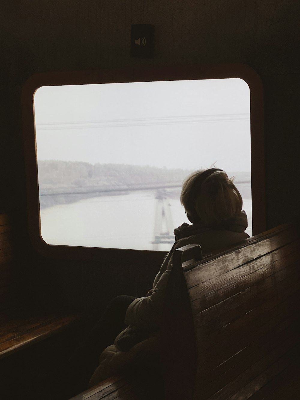 a person sitting on a train
