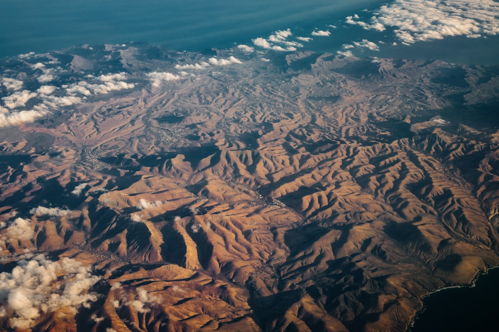 aerial view of a desert