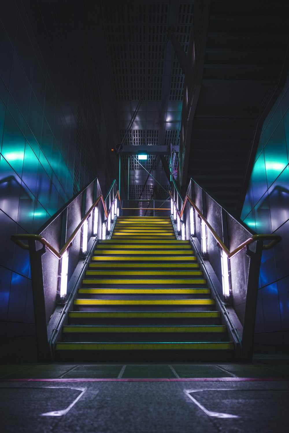 a staircase in a building