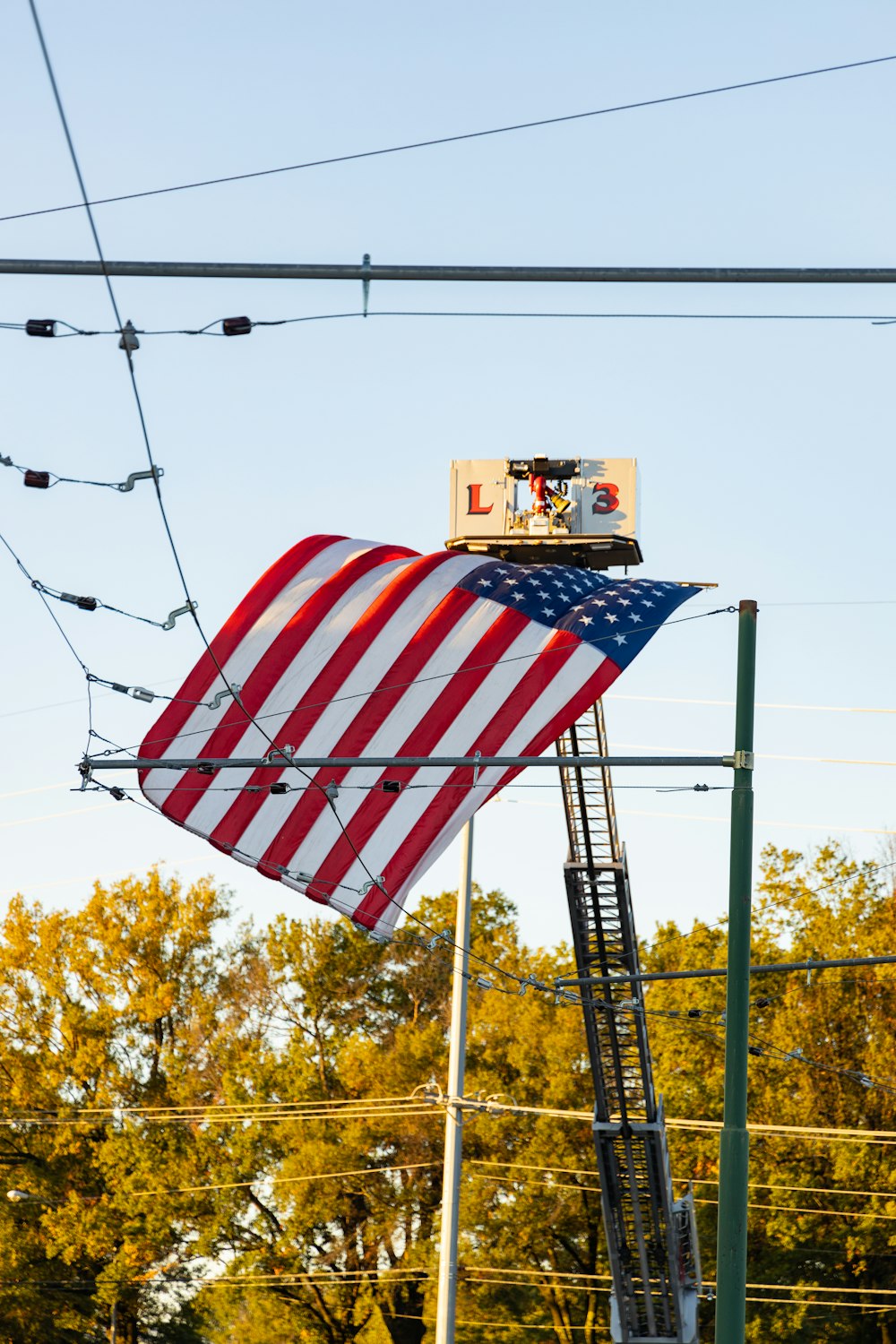 a flag on a pole