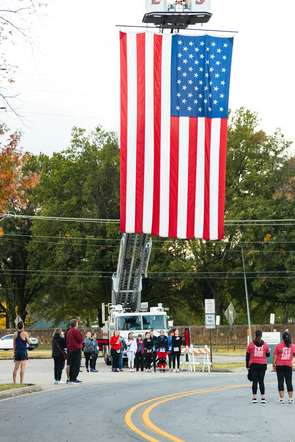 a flag on a pole