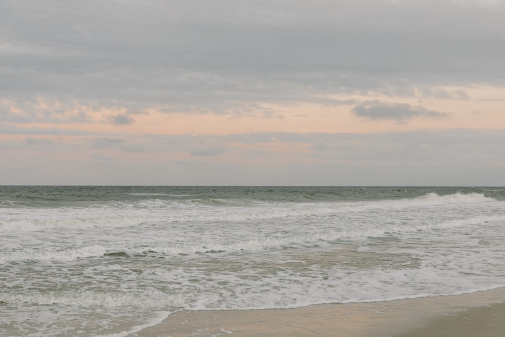 a beach with waves