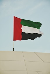a flag flying in the air