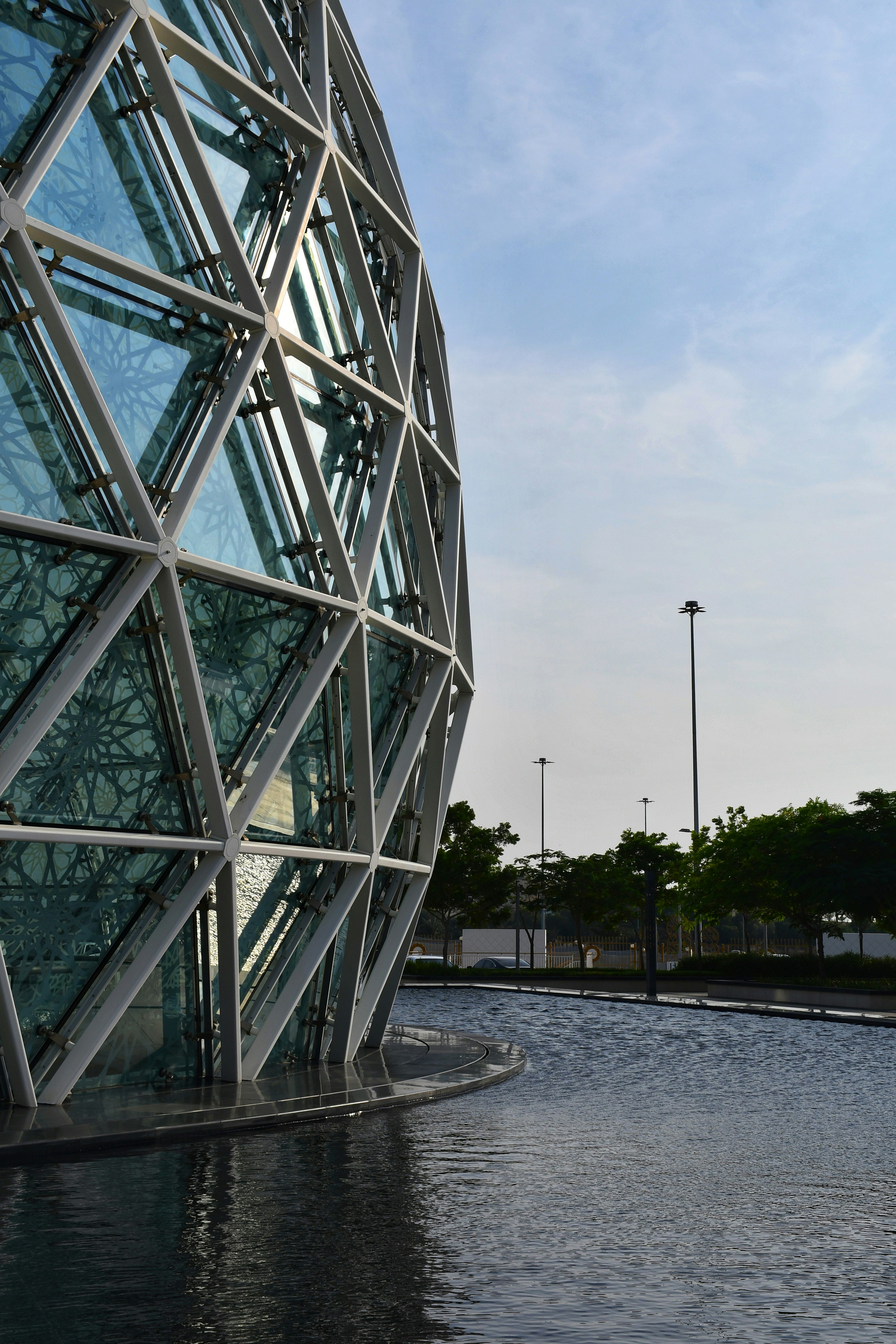 a building with a glass wall