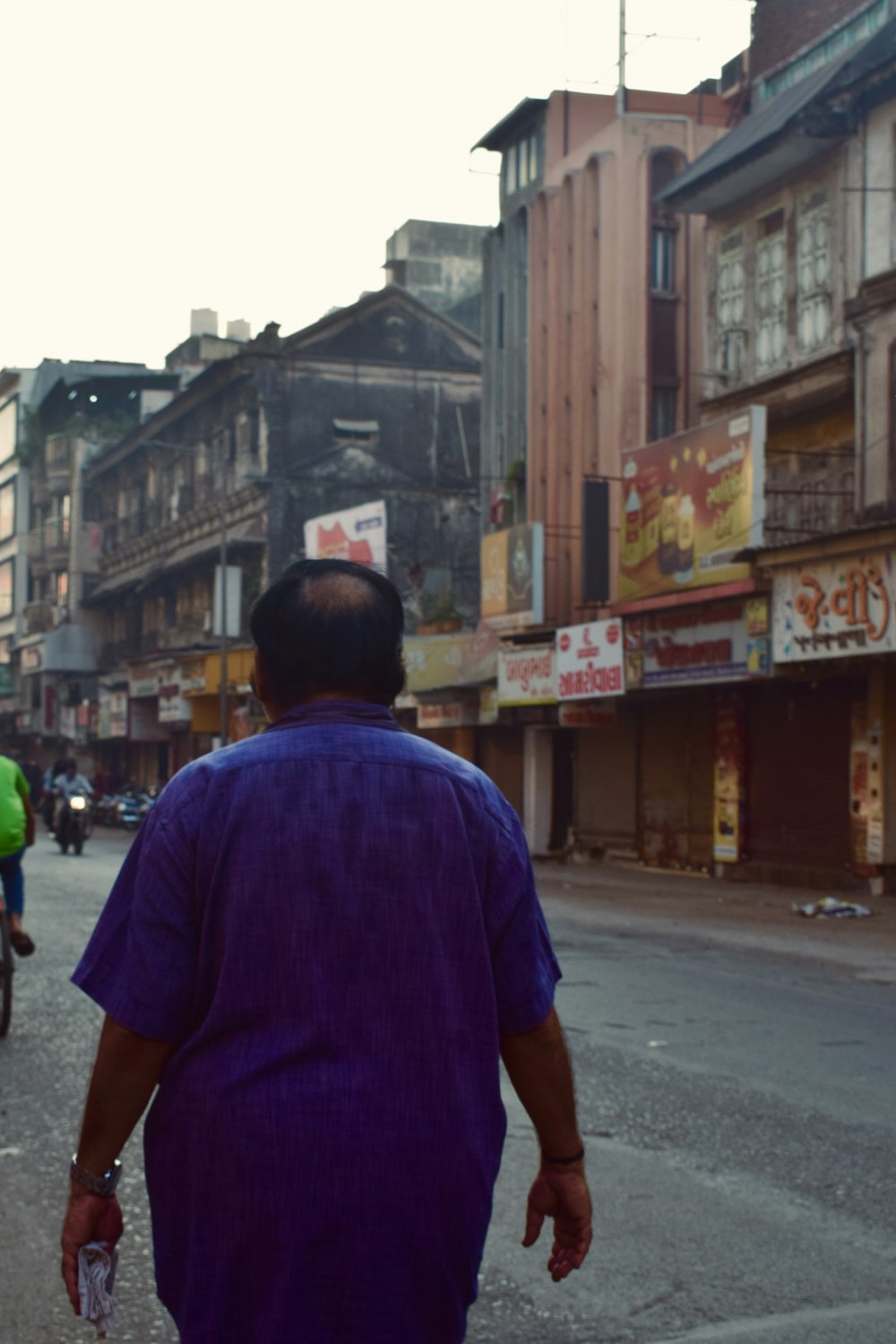 a man walking down a street