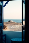 View of the nearby beautiful beach from the apartment window.