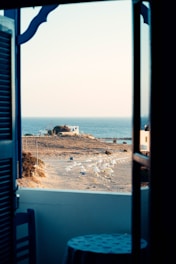View of the nearby beautiful beach from the apartment window.