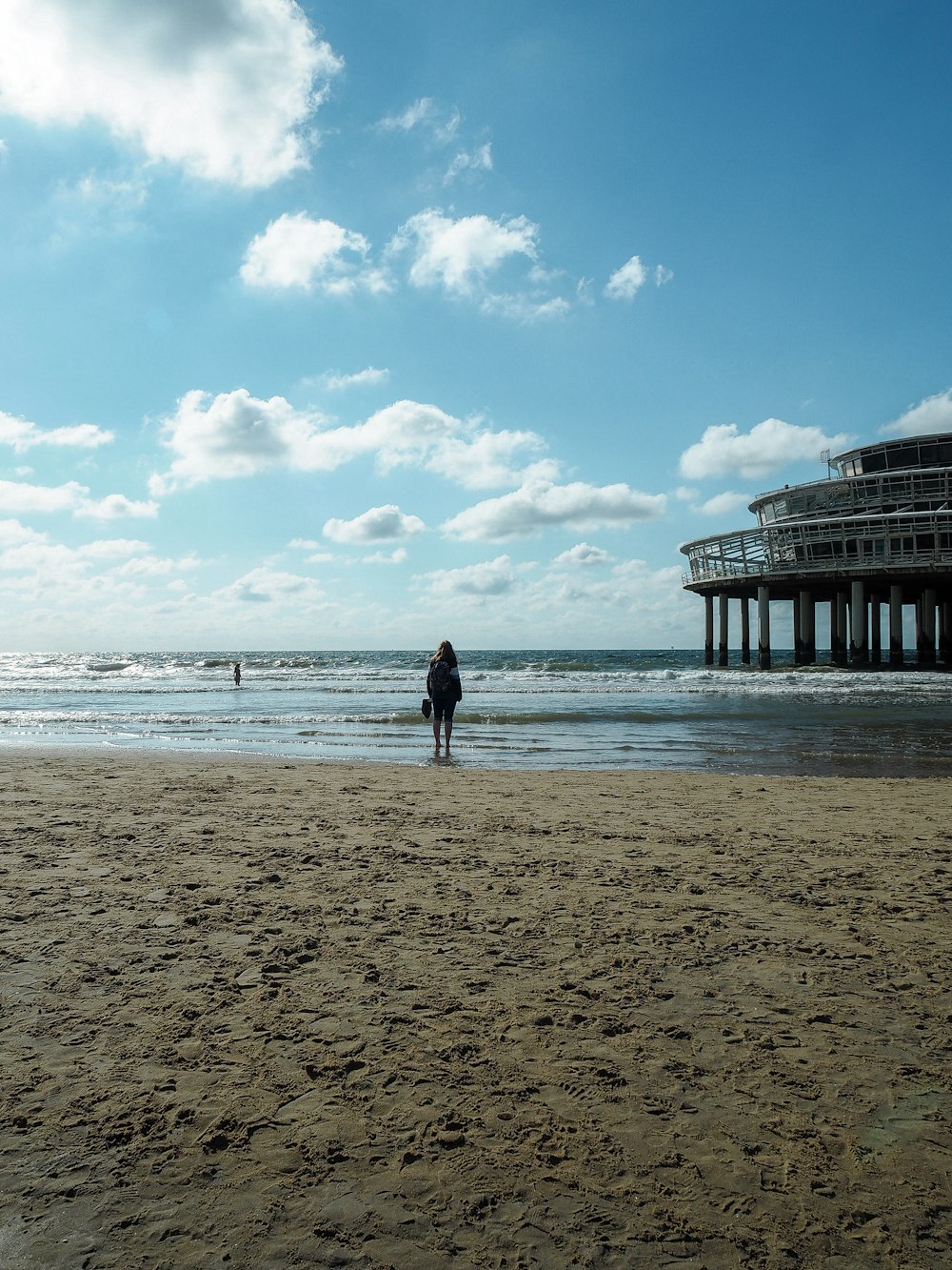 a person standing on a beach