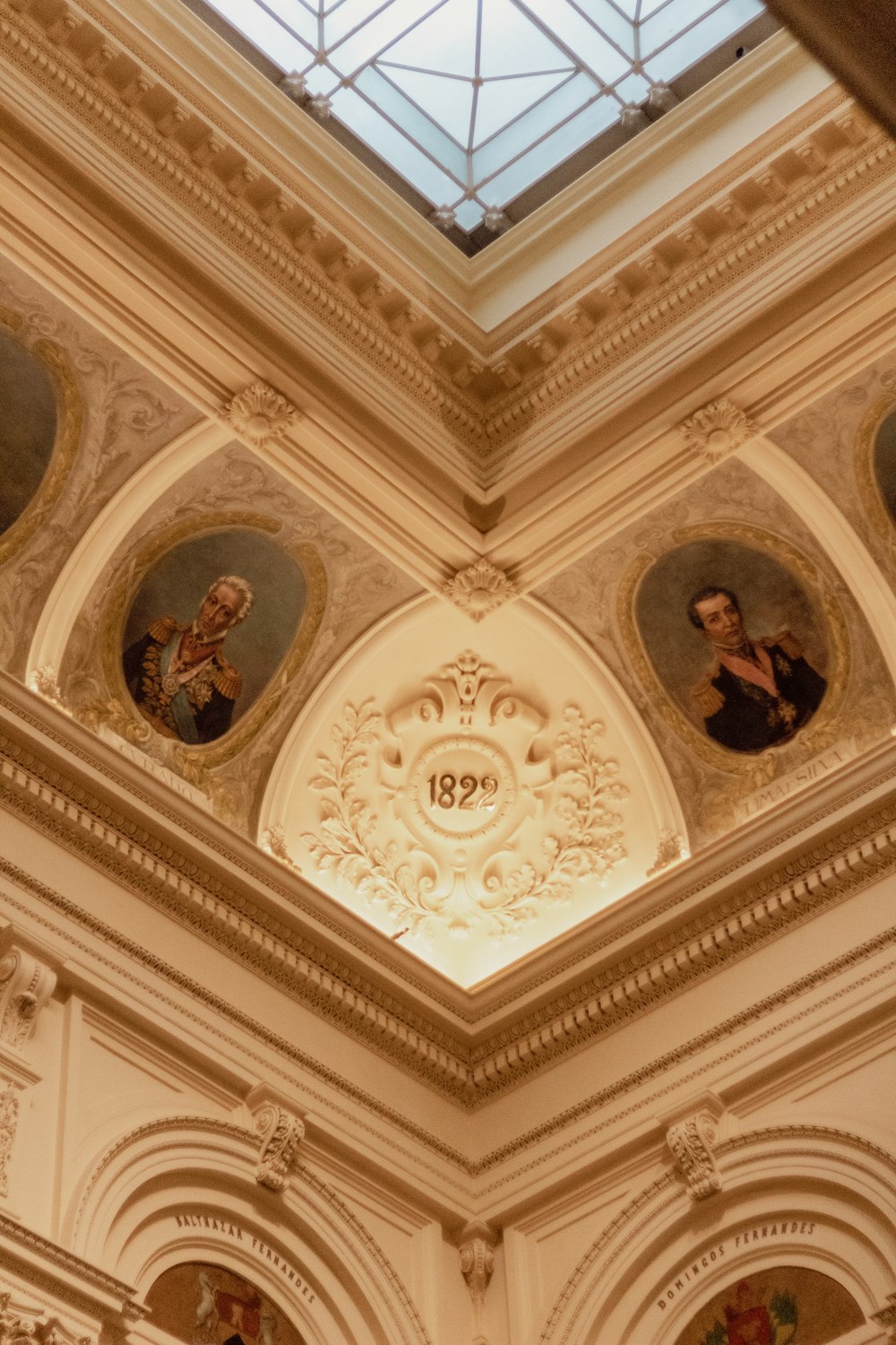 a ceiling with paintings on it